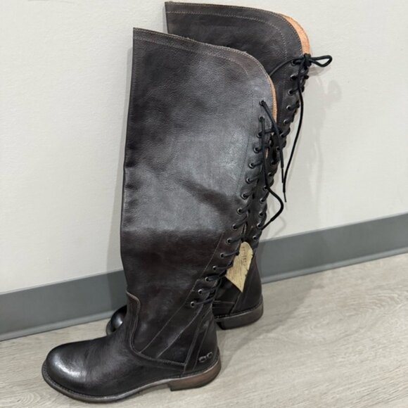 NWT Bed Stu Boots Surrey Cobbler Knee High in Dark Brown Leather - Picture 7 of 10